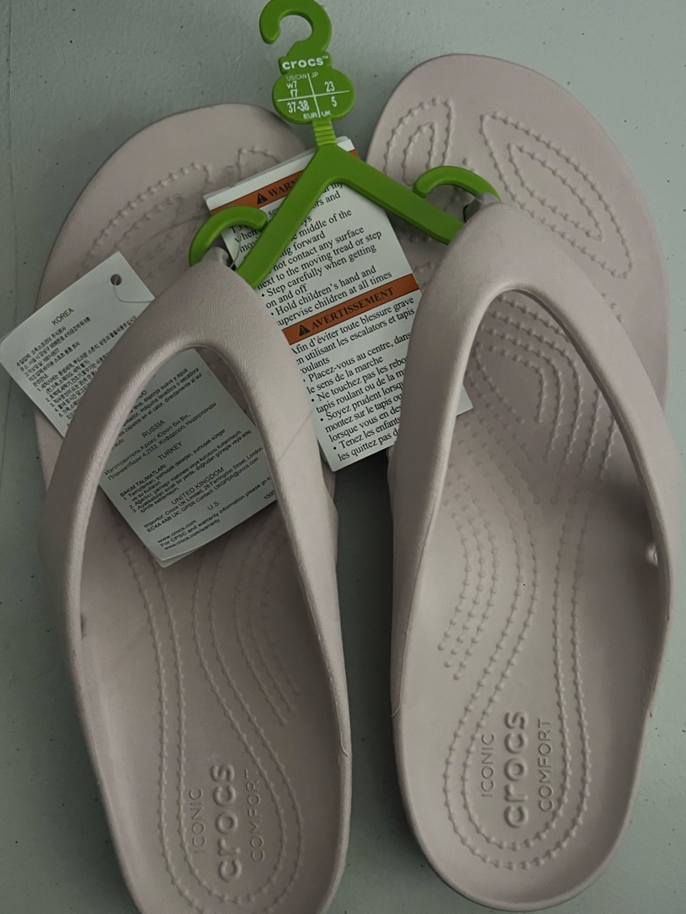 Crocs flip flops pink size w7 - Picture 2 of 5